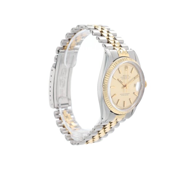 Rolex Datejust 1601 36mm Silver  Index Dial Fluted Bezel Jubilee Folded Band - Picture 8 of 9